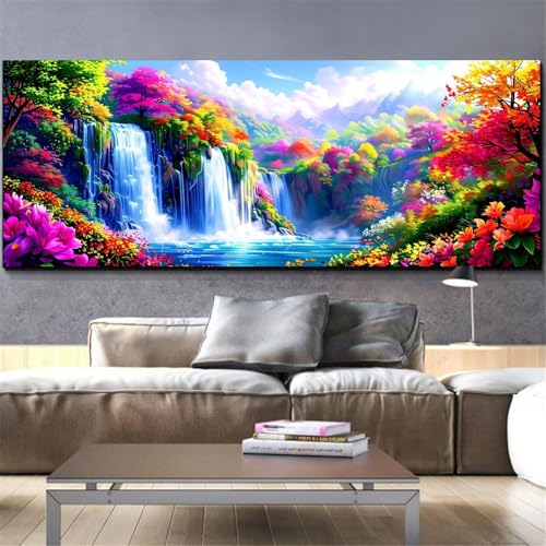Peinture diamant cascade XXL 80x160cm pour une décoration murale design et relaxante