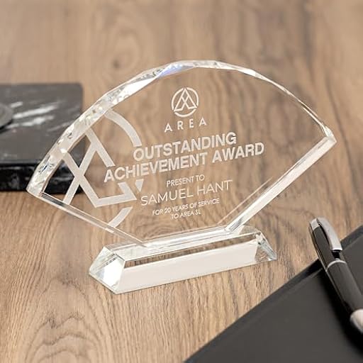 Wanapix | Trofeo Personalizado con Nombre y Texto | Cristal Grabado (Escala de Grises) | Premio Personalizado | Abanico | Estuche Incluido | 18x12 cm | Diseño 100% Personalizado | Ya disponible en tu tienda friki favorita! En mundofriki.es!