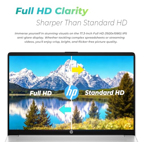 Image of HP 17.3 Inch Business Laptop Computer • 2026 Edition • AMD Ryzen 5 7430U • 16GB RAM • 512GB SSD • Full HD Display • Windows 11 • Wi-Fi 6 • Large Screen for Home • Office & Study