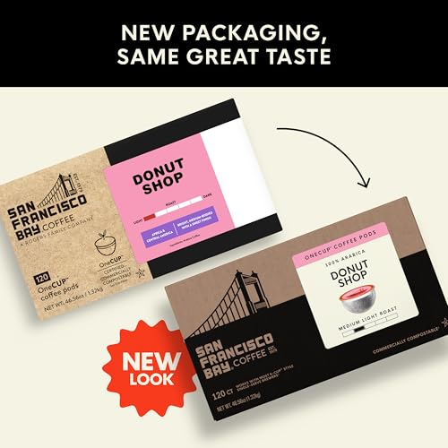 Image of San Francisco Bay K-Cup Coffee Pods, Donut Shop (120 ct), Medium-Light Roast, Commercially Compostable Single-Serve Coffee Pods