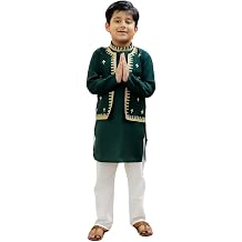 بيجامة كورتا مطرزة من BownBee Pure Chanderi للأولاد