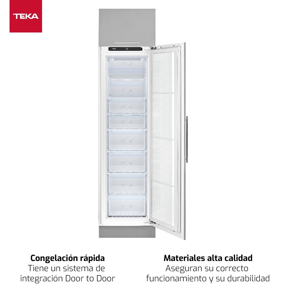 TEKA Congelador Total 177 cm, 220 L, Motor Inverter, Sistema Integración Door to Door, Tecnología LongLife No Frost, 6+2 Cajones, Congelación Rápida, Display Electrónico, Modelo RSF 73360 FI