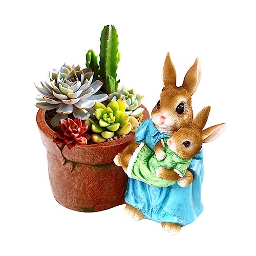 MERRYHAPY Adorno De Conejo De Resina Maceta para Plantas Decoración Ideal para Casa