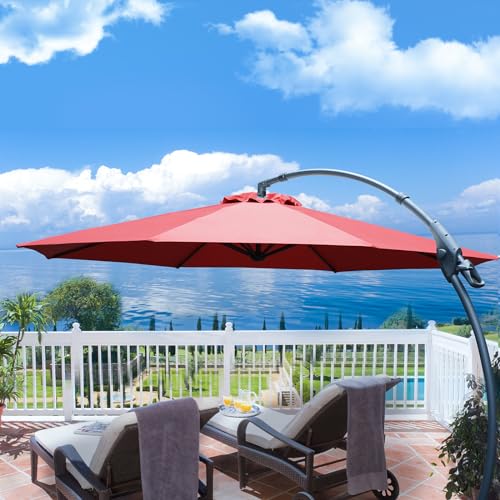Terrassenschirm 1,8 M Durchmesser – Mit Kurbel & Kippfunktion, UV-Schutz, Polyester