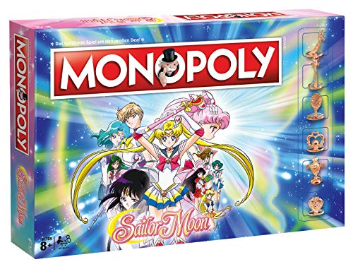 Winning Moves Monopoly Sailor Moon Edition - Monopoly Spiel für Fans - Familienspiele Strategie Brettspiele Sailor Moon - 2+ Spieler ab 8+ Jahren - Deutsch