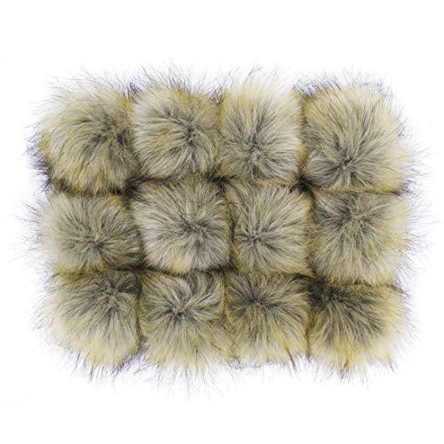 DIY 12pcs Faux Fox Fur Fluffy Pompom Ball for Hats Shoes Scarves Bag Charms (Natural) DIY 12pcs Faux Fox Fur Fluffy Pompom Ball for Hats Shoes Scarves Bag Charms (Natural)