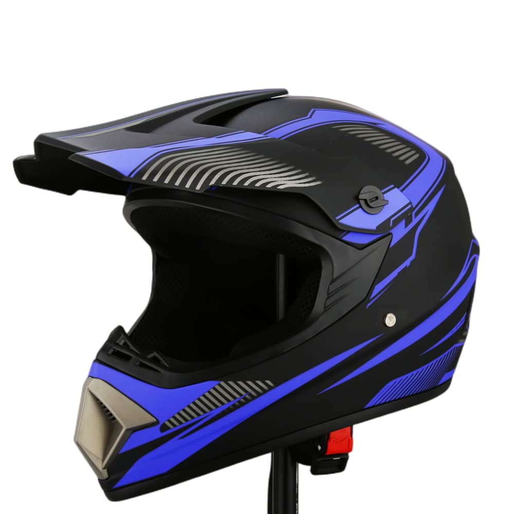 Casque de Motocross Casque Dot Casque Offroad Casque de Motocross pour Jeunes Unisexes Casque de Moto avec Gants Lunettes Masque