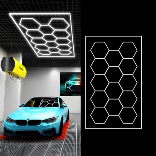 ハニカムライト LED 照明 Amazon.co.jp: Vifxucy 六角形LEDガレージライト、ハニカム天井ライト
