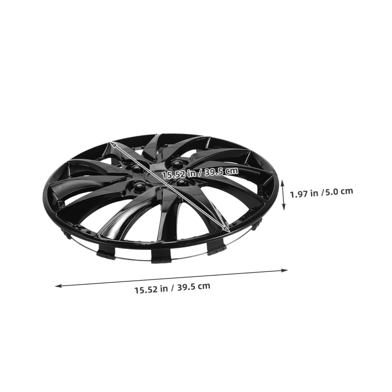 Enjoliveurs pour Voiture 14 Pouces, Lot de 2, Plastique Noir | Roues de 14 Pouces, Design Simple et Élégant, Protection L’usure, Installation Rapide