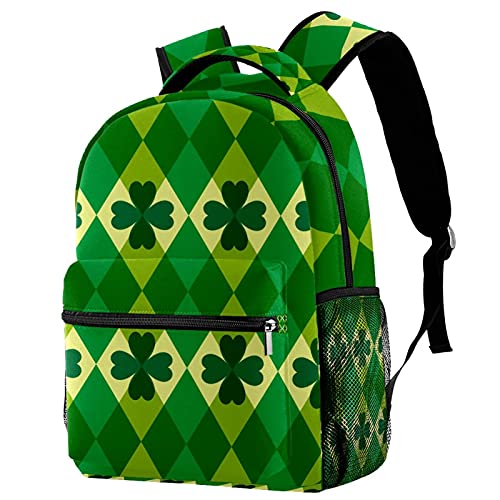 Sac à dos de voyage vert foncé trèfle avec porte-bouteille campus