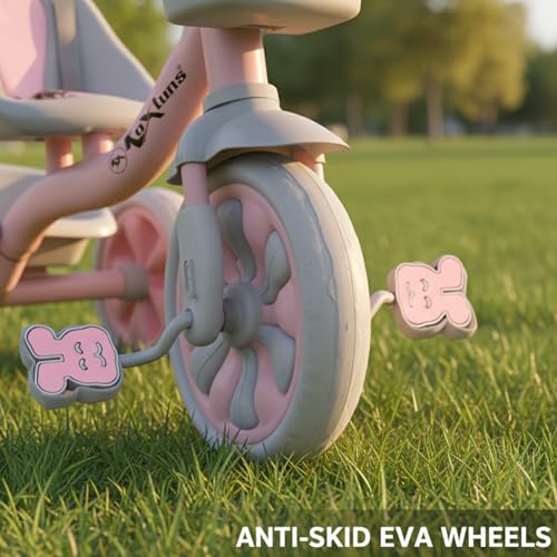 Image of Tricycle for Kids, Tricycles for Kids 2 to 5 Years Boys and Girls, Cycle for 1+ Children, Bike with EVA Tech Wheels, Super, Baby Pink