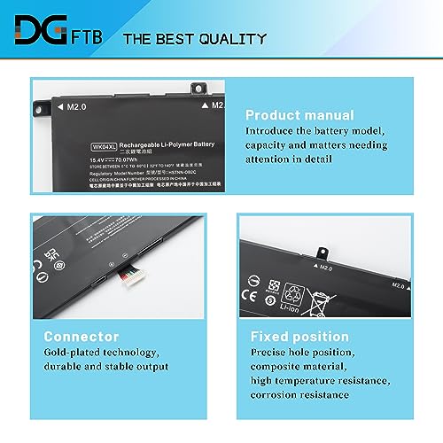 Image of DGFTB WK04XL 70.07Wh Laptop Battery for HP Victus 16-e 16-d 15-f Victus 16-D0001UR 16-D0023DX 16-D1113TX 16-E0005UA 16-E0029UR 16-E0194NW OMEN 16-b 16-c HSTNN-IB9V HSTNN-OB2C HSTNN-WB0B M38822-1D1