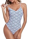 ZAFUL Women's One Piece Swimsuit Tummy Control Adjustable Straps Cross Back Bathing Suits