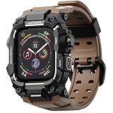 究極の頑丈なケース Apple Watchバンド45mm用 Apple Watch Series 9/8/7 45mm メンズ ミリタリーグレード 耐衝撃バンパーカバー iWatchタクティカルバンド メンズ (45mm コーヒーブラウン)