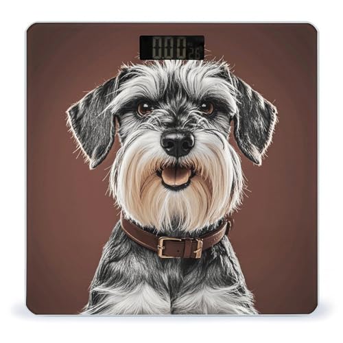 Báscula Digital de Baño Adorable Schnauzer con Pantalla LCD miniatura 1