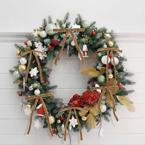 Image of Set of 24 Camel Brown Velvet Bows Ornaments for Christmas Tree, Vintage Rustic Elegant Velvet Bows Decor, Xmas Home Decoration for Wreath Mantle Gift Wrap Holiday Decor, 3 /8'' Wide, 5 * 7 inch