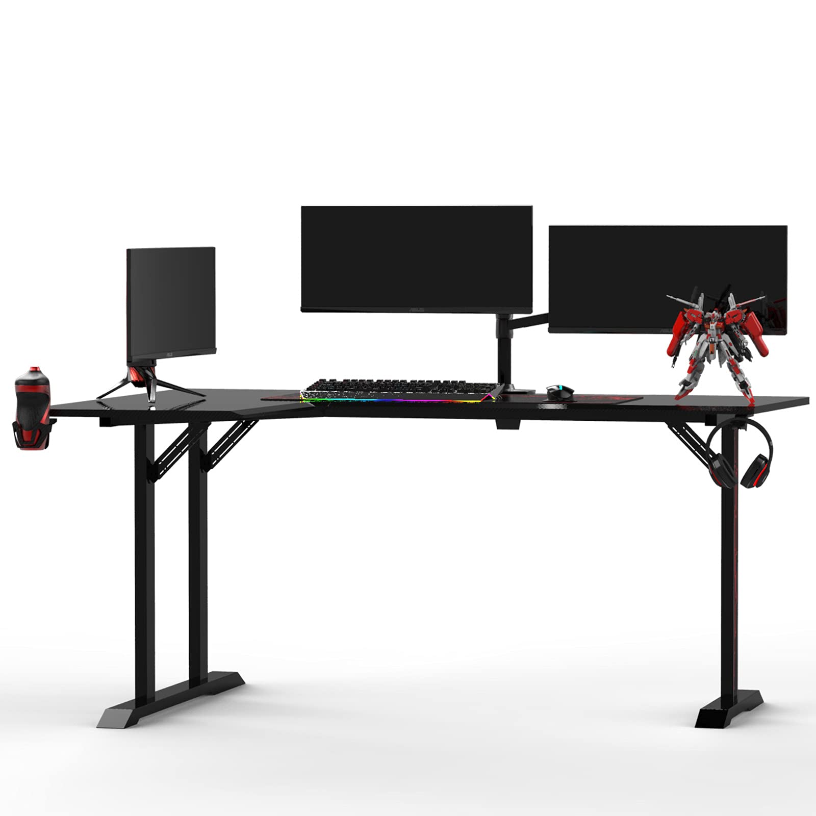 Dripex Ergonomic Gaming Desk L Shape Gaming Computer Desk 66.14" x 42.