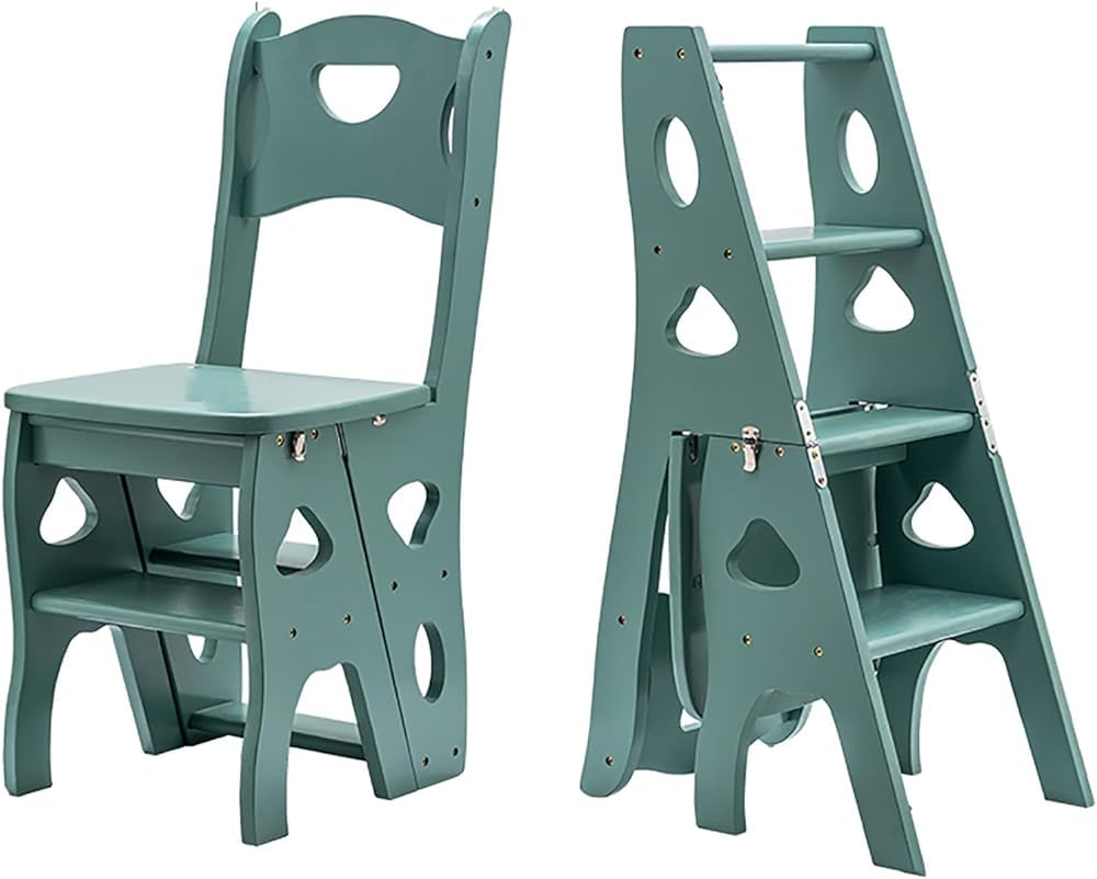 Taburete plegable de madera de 4 escalones para el hogar y la oficina