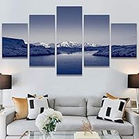 SIGNWIN 5 Panel Canvas Wall Art Modern Art Dramatic Farmhouse/Country Mountain Multicolor Nature Photography for Home Decorations Ready to Hang - 60