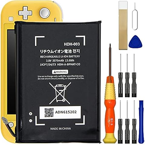 WUHAO HDH-003 Battery for Nintendo Switch Lite Battery Replacement [2025 Upgraded] Lite HDH-001 Replacement Battery with Adhesive Tape Tool Repair Kit Cover