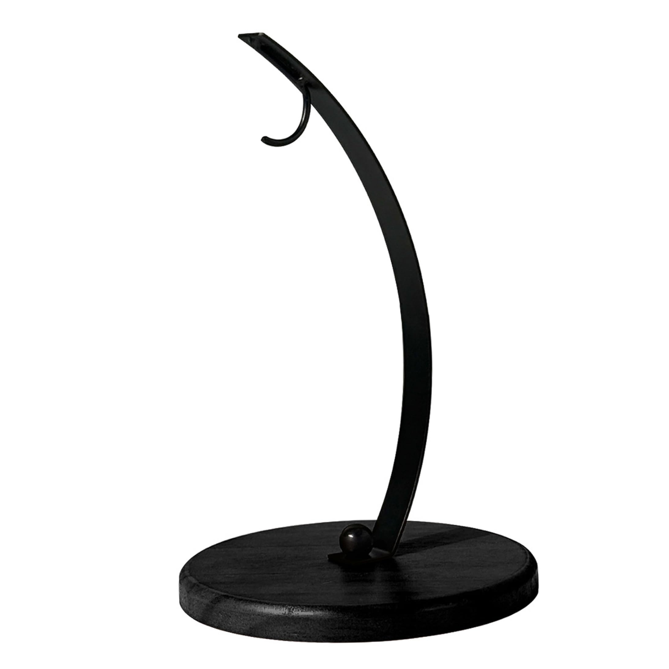 AwnsIMfreien Banana Hook, Metal Banana Hanger With Wooden Base, Space-saving Holder Stand For Kitchen Countertop, Black, Hook