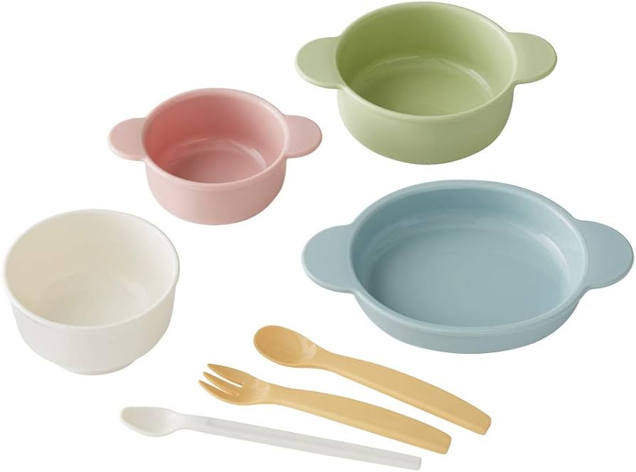 Amazon | コンビ はじめて離乳食 かさなる食器 収納じょーず 7点セット