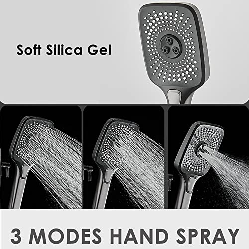 Juego combinado de ducha monomando mezclador de lluvia con LED digital 5
