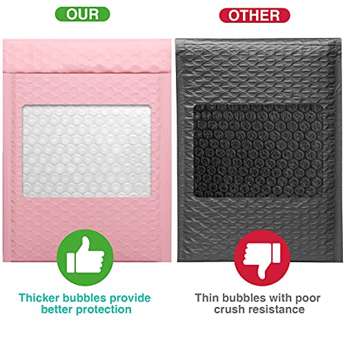 Image of Metronic Bubble Mailers 6x10 50Pack, Light Pink, Self-Seal Waterproof Padded Envelopes, Shipping Bags for Packaging, Mailing Supplies for Small Business, Usable Size 6x9