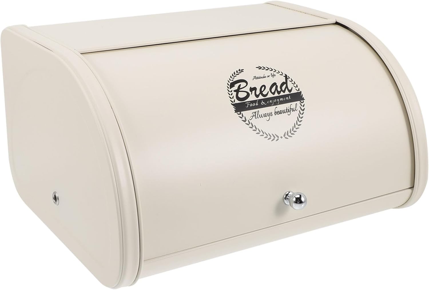 BESTonZON Roll Top Bread Box Metal Bread Bin for Kitchen Countertop with Lid for Food Organization