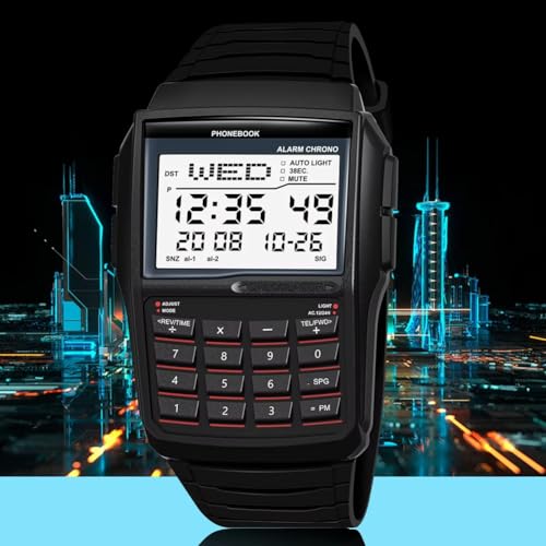 Azull-Reloj-ElectrNico-LED-Deportivo-Digital-Multifuncin-con-Calculadora-Resistente-Al-Agua-Estilo-Computadora