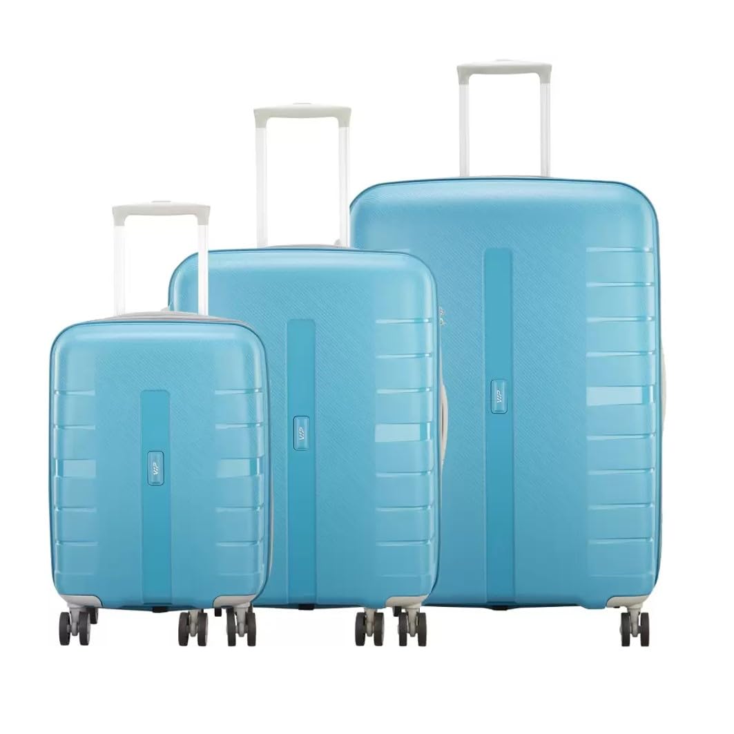 Voyager Pro SM+MD+LR Polypropylene Hard Sided 4W Blue Suitcase Sets-image-7