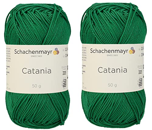Image of [ Set of 2 Skeins ] SMC Catania Originals 100% Mercerized Cotton Yarn, Total 3.52 Oz. Each 1.76 Oz (50g) / 136 Yrds (125 m) Amigurumi Yarn Fine-Sport 2 (430 SMARAGD)