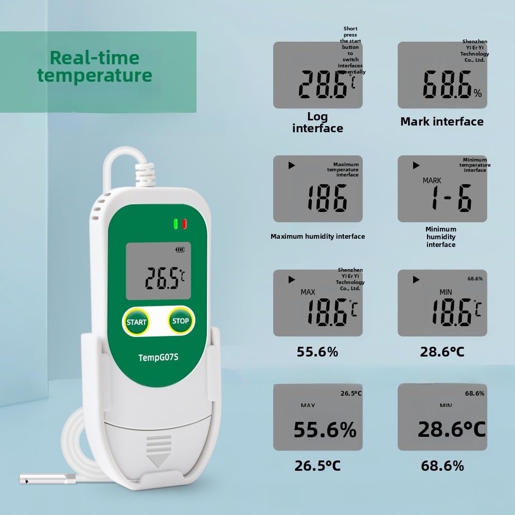 TempG07S Datenlogger Temperatur Luftfeuchtigkeit -40 bis 85°C