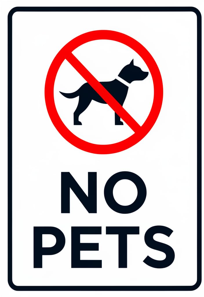 peiyeety No Pets Tin Sign 12x8 Inch, Metal Warning Door Sign with Dog Prohibition Symbol, Black White Red Wall Decor for Home Office Store Restaurant Entryway