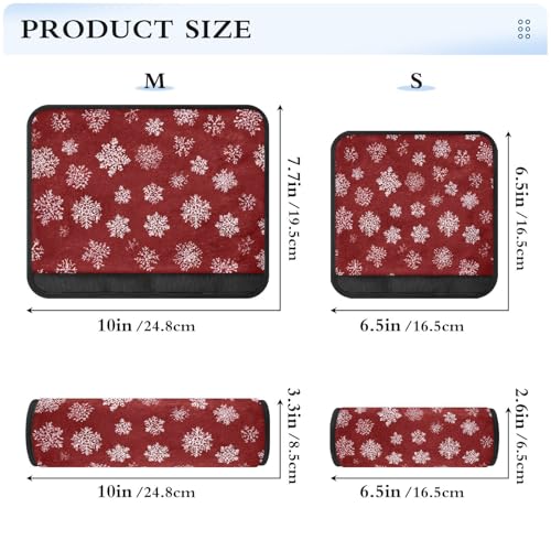Image of 2 Pack Seatbelt Covers Seat Belt Cover Pad for Adults Boys Girls Car Seat Strap Covers Pads Cushion Universal Shoulder Strap Pad Protector for Backpack Camera Bag 6.5 Inch Red Winter Snowflakes