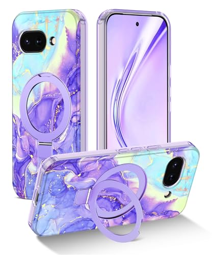 Lamcase Funda magnética para Google Pixel 9a con soporte de anillo [compatible con MagSafe], policarbonato duro delgado de cuerpo completo, protección contra caídas, para mujeres, niñas y hombres,