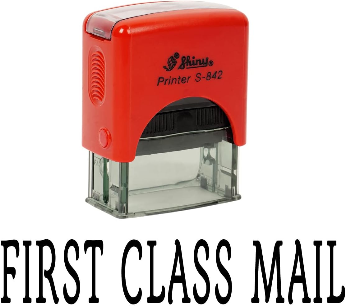 Printtoo First Class Mail Self Inking Rubber Stamp Custom Shiny Office Stationery Stamp