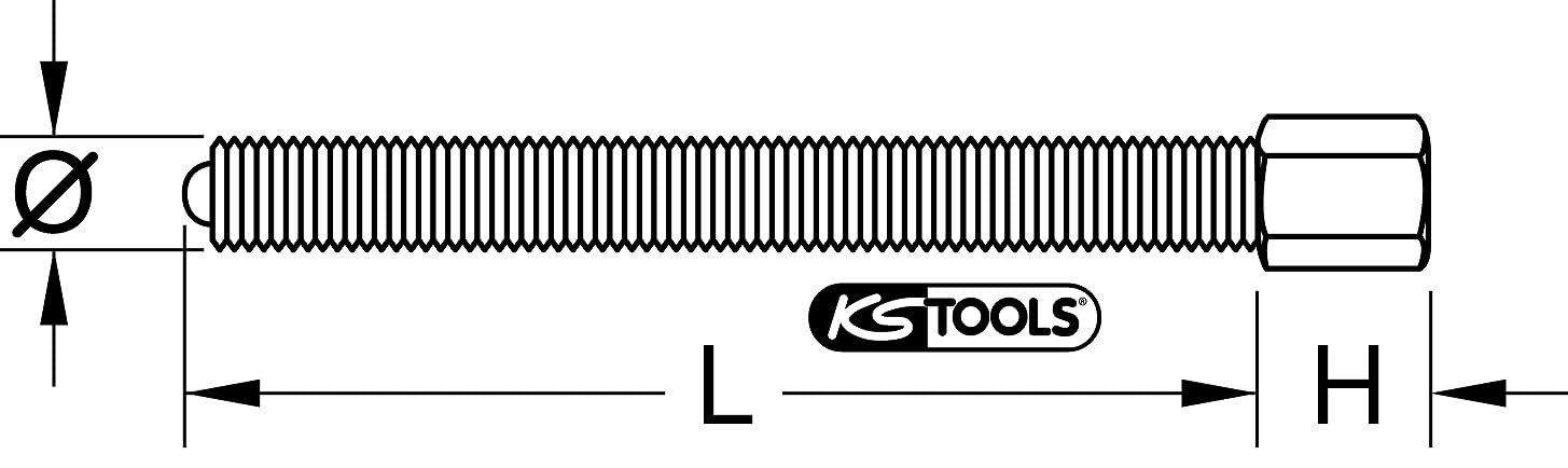 KS Tools 610.2206 Spindel, 22mm, G1/2"x14Gx270mm