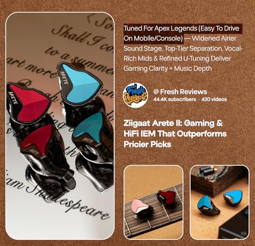 Image of Linsoul ZiiGaat x Fresh Reviews Arete II IEM,2nd Gen 1DD+4BA Hybrid in Ear Monitor,Wired HiFi Earbuds,Full CNC Aluminum Shell Earphone with Detachable Silver-Plated OFC Cable for Musician (Blue)