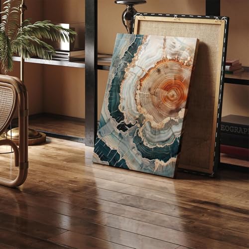 Art mural abstrait scandinave de qualité supérieure avec châssis en bois véritable