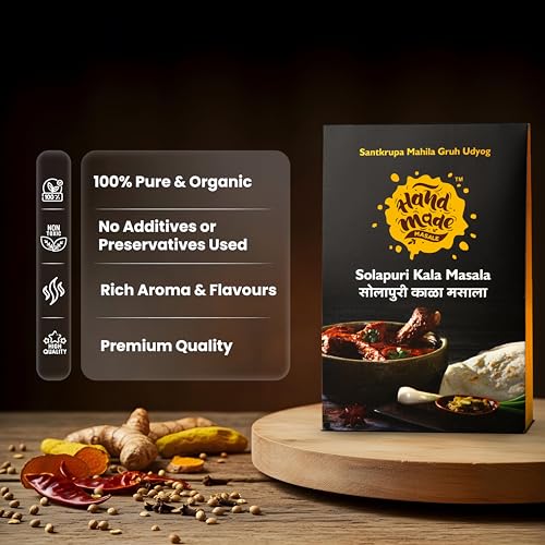 Image of Handmade Masale - Solapuri Kala Masala | Homemade Organic & Authentic | No Preservatives | Traditional Maharashtrian Masala | Natural & Flavorful - 100gm