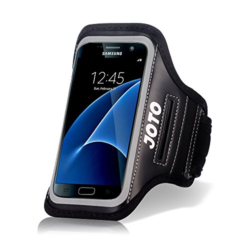 JOTO Running Armband for iPhone 8, 7, 6, 6s, Galaxy S6, S7, HTCM9, Google Pixel, Pixel 2, Phone Sport Arm Case Cover Pouch with Key Holder for Gym Jogging Walking Workout and Exercise Black