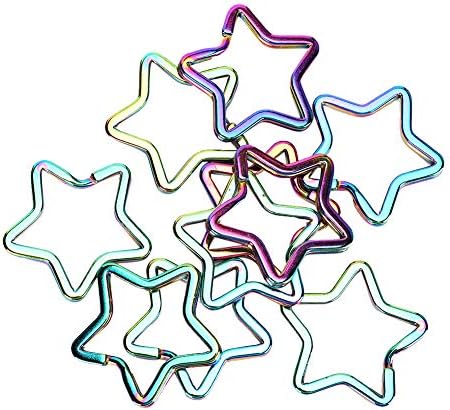 Amazon.com : 12pcs Creative Key Ring Keychain Star Shape Silver Metal ...
