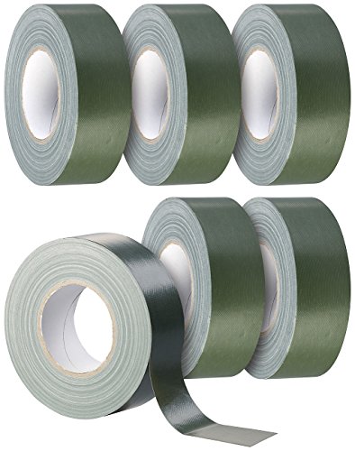AGT Reparatur-Klebeband: 6er-Set Original-Bundeswehr-Panzerband, olivgrün, 50 m x 50 mm, 310 µ (Textilband)