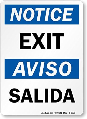 Miniatura 1 de Aviso de señal inteligente salida bilingüe señal de plástico 100 x 70in