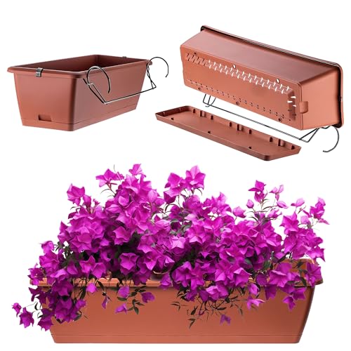KADAX Blumenkasten 60 cm Terracotta – Pflanzkasten aus Kunststoff, wetterfest und robust, ideal für Balkon, Terrasse und Fensterbank