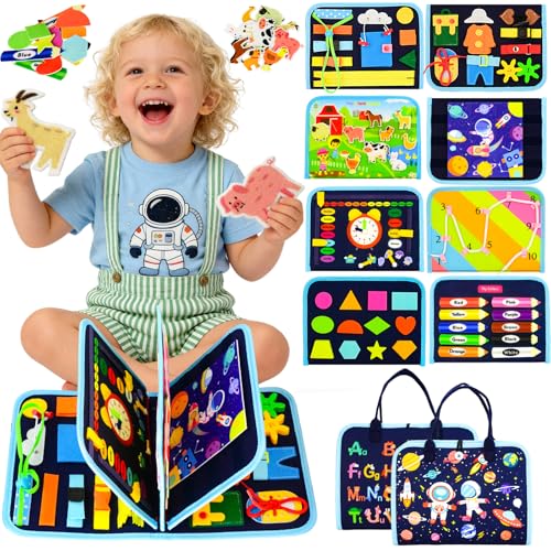 Image of Busy Board Montessori Toys for Children,Felt Sensory Activity Board Sorting Toy Age 3-4