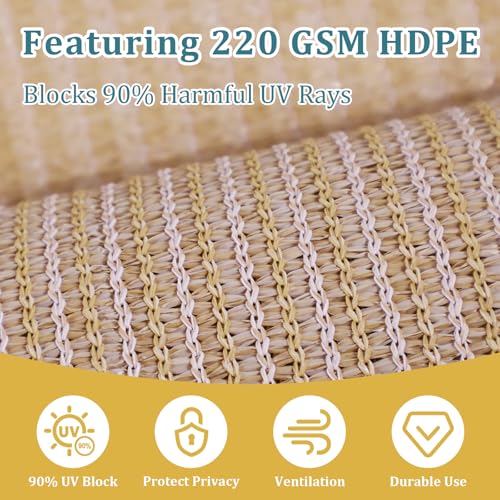 Image of Shade&Beyond Patio Shades Roll Up Outdoor 10' W x 8' H, Cordless Roller Shade Blinds with 90% UV Protection, Exterior Sunshade Cloth Roll for Pergola Porch Gazebo Balcony, Wheat