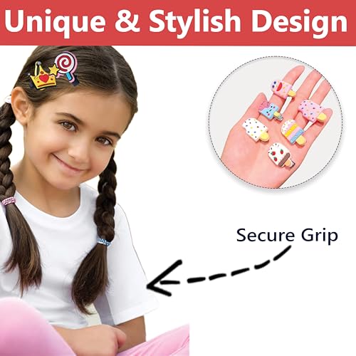 Image of TEMPERIA (1 Pack - 10 Clips) Hair Clips for Girl Kids - Girls Gift Items for Birthday - Cute Hair Clips & Pins Set for Baby & Small Girls - Girl Hair Accessories (Random Colors & Designs) (MN01)