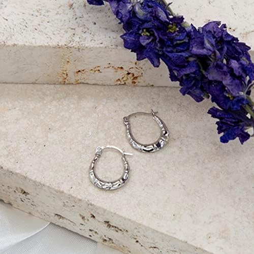 Carissima Gold 9 ct Gold Ribbed Creole Earrings